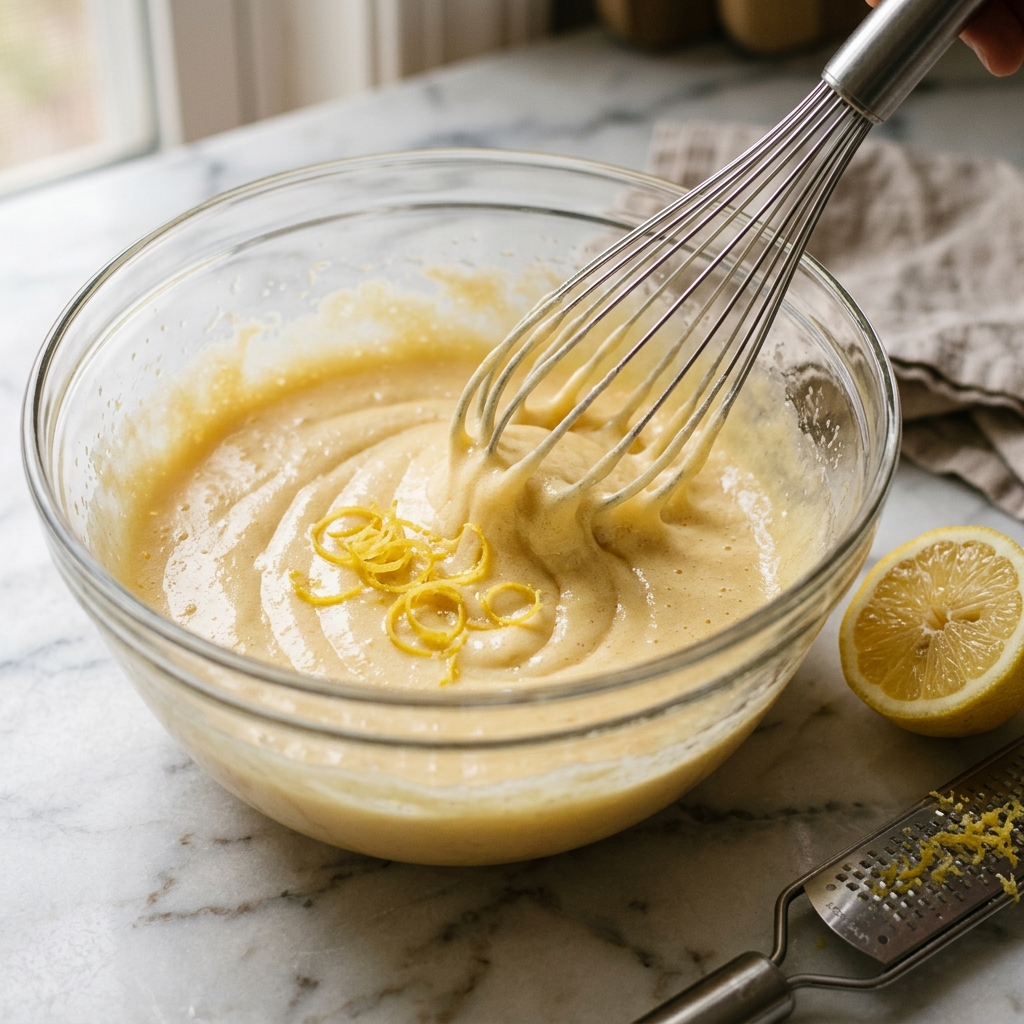 Whisking egg, yolk and sugar until pale for the ghriba dough