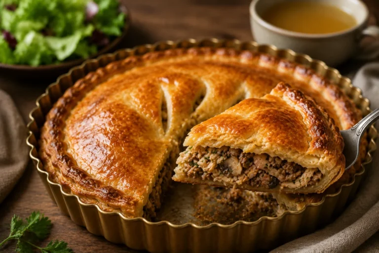 Chicken and Mushroom Puff Pastry Pie, Algerian Style