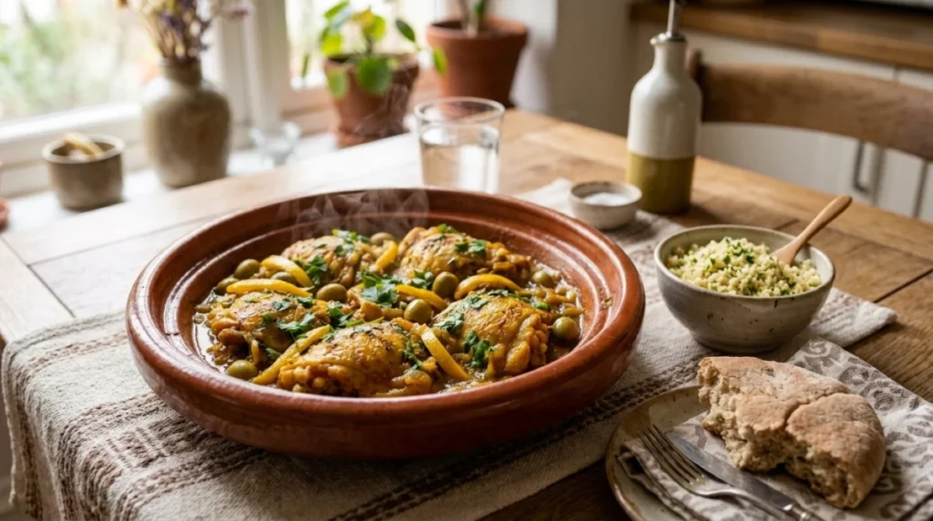 Chicken Tagine Recipe with Preserved Lemons and Olives