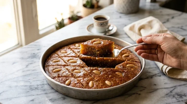 Namoura: Lebanese Semolina Cake Soaked in Syrup