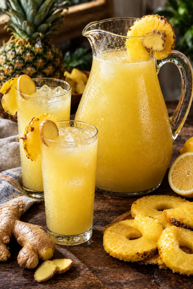 Pineapple Ginger Juice with Lemon (No Cooking)